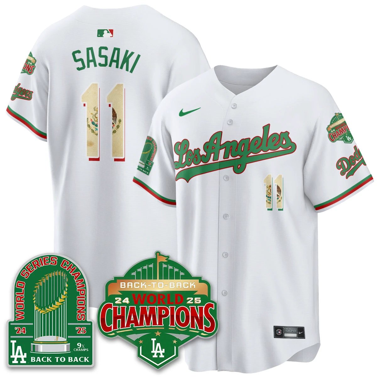 LAD Mexico Vapor Limited Jersey - 9x & B2B Champs - All Stitched by Los Angeles Dodgers