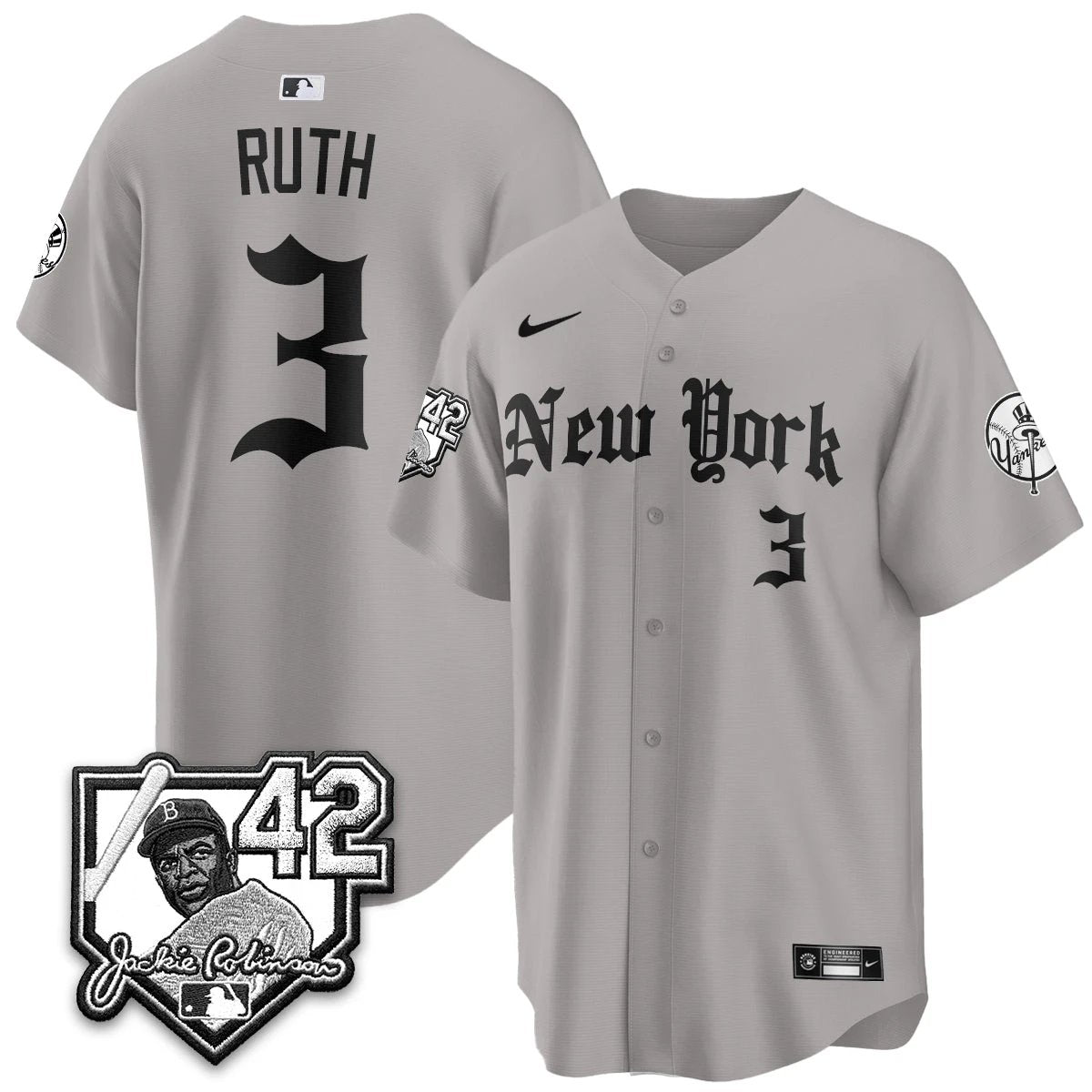 NYY 2026 Jackie Robinson Day Gothic Vapor Limited Jersey - All Stitched by New York Yankees