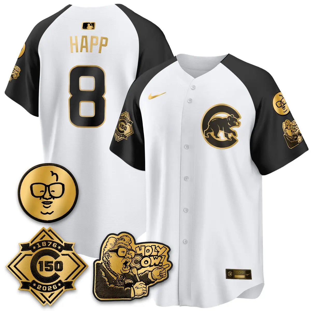 CHC 150th Anniversary Harry Caray Holy Cow Vapor Premier Limited Jersey - All Stitched V3 by Chicago Cubs