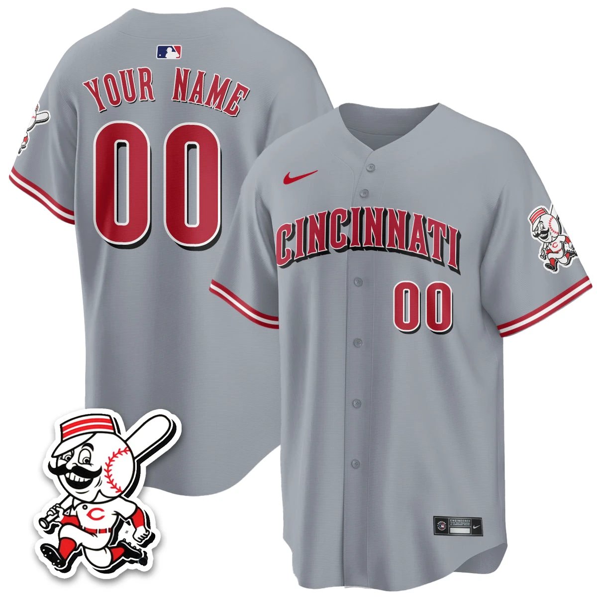 Cincinnati Reds 2026 City Connect Limited Custom Vapor Jersey - All Stitched by Cincinnati Reds