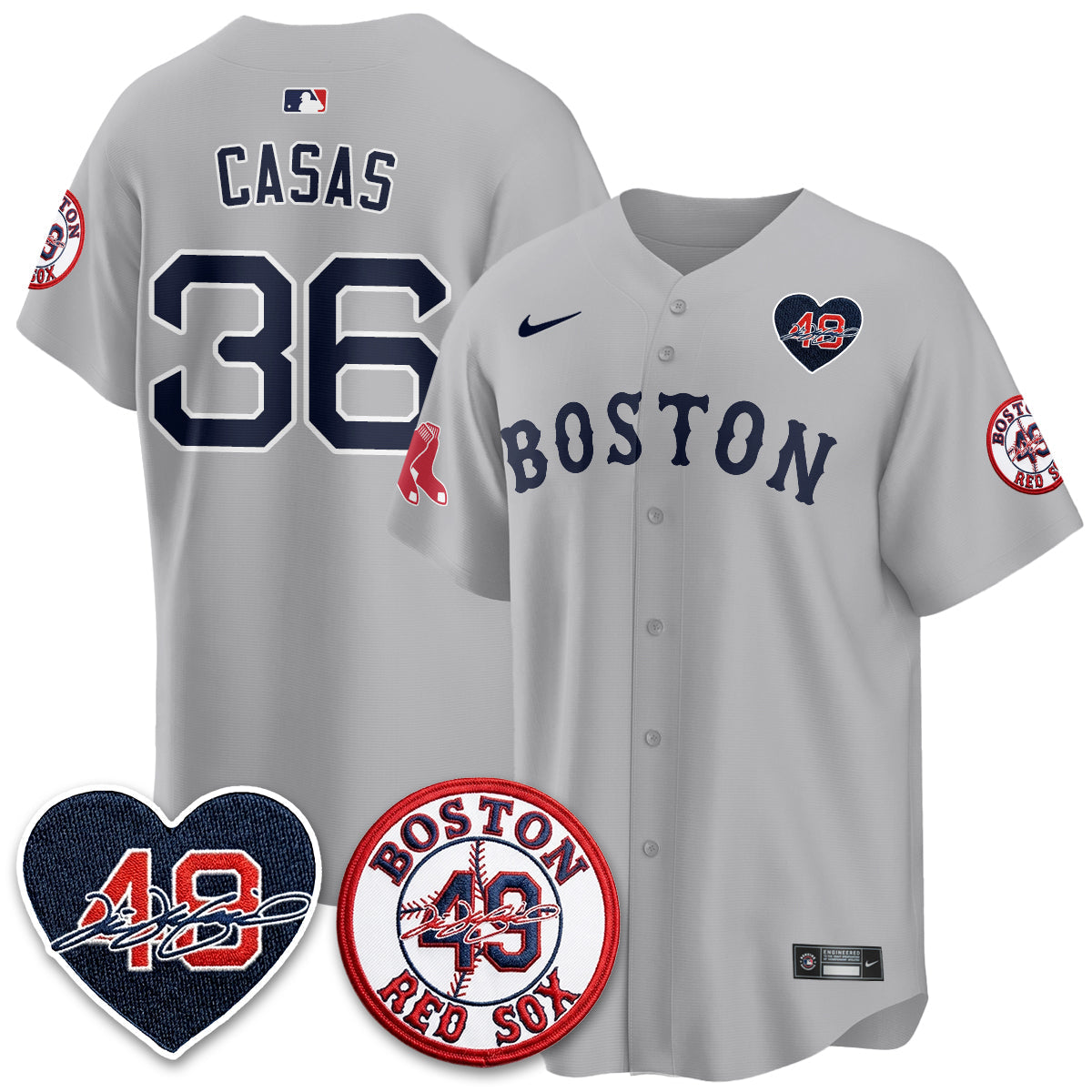 BOS Tim Wakefield Memorial Patch Vaper Premier Limited Jersey - All Stitched by Boston Red Sox
