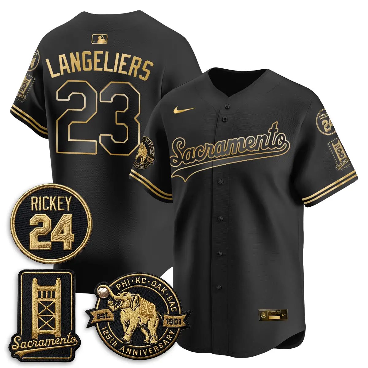 OAK 2026 Alternate Sacramento 125 Years Limited Vapor Gold Edition Jersey - All Stitched by Oakland Athletics