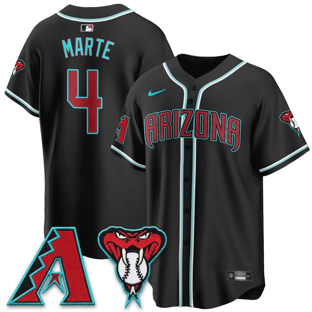 ARI Black Out Style Vapor Premier Limited Jersey - All Stitched by Arizona Diamondbacks