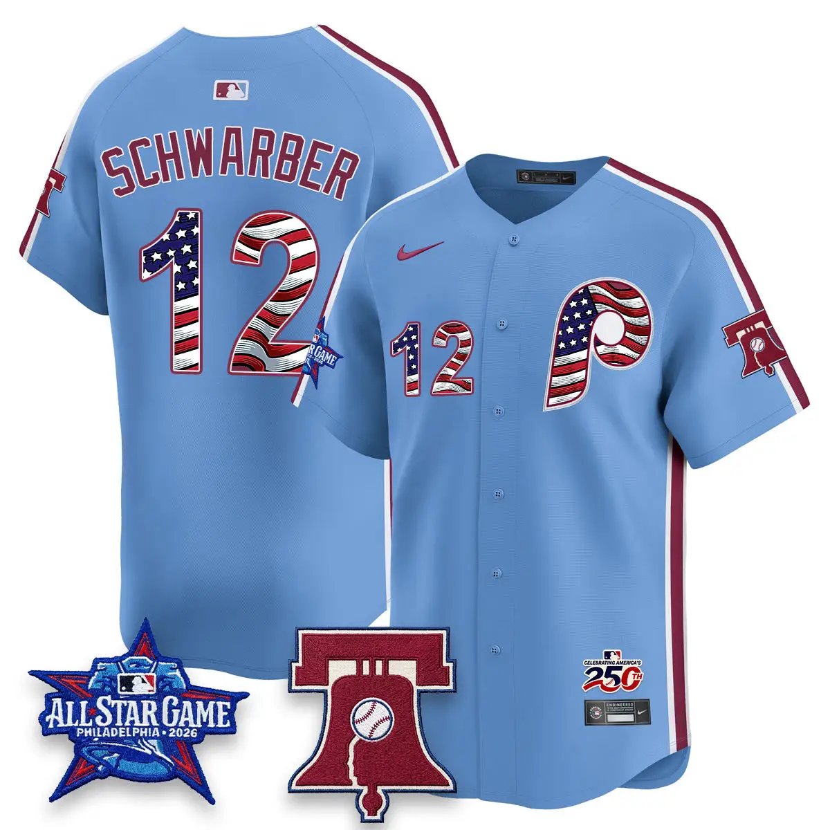 PHI 2026 USA 250 All Star Game Vapor Limited Jersey - Stitched (2) by Philadelphia Phillies