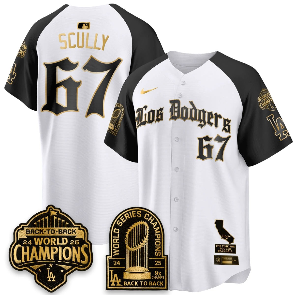 Los Angeles Dodgers World Series Champions Vapor Premier Limited Gothic Edition Jersey - All Stitched by Los Angeles Dodgers