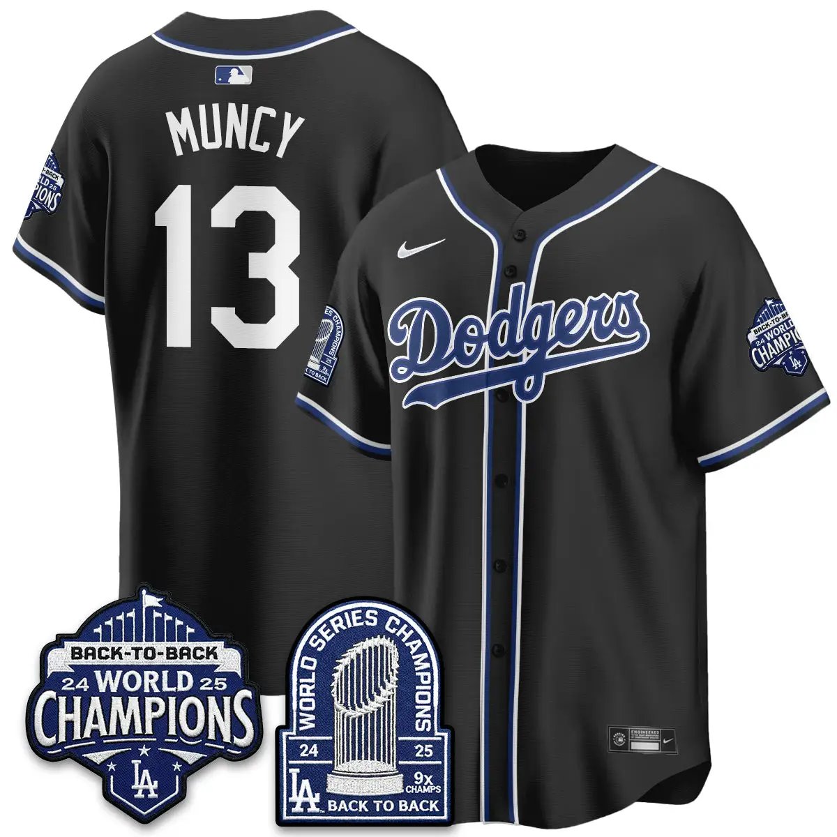 LAD 2026 Black Out Style Vapor Limited Jersey - B2B Champs - All Stitched by Los Angeles Dodgers