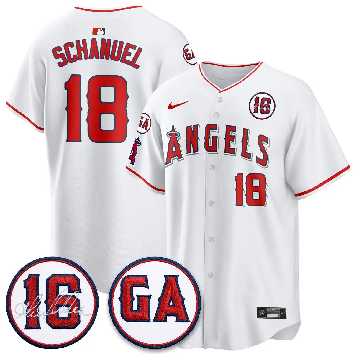 LAA Garret Anderson Tribute Patch Vapor Jersey - All Stitched V1 by Los Angeles Angels