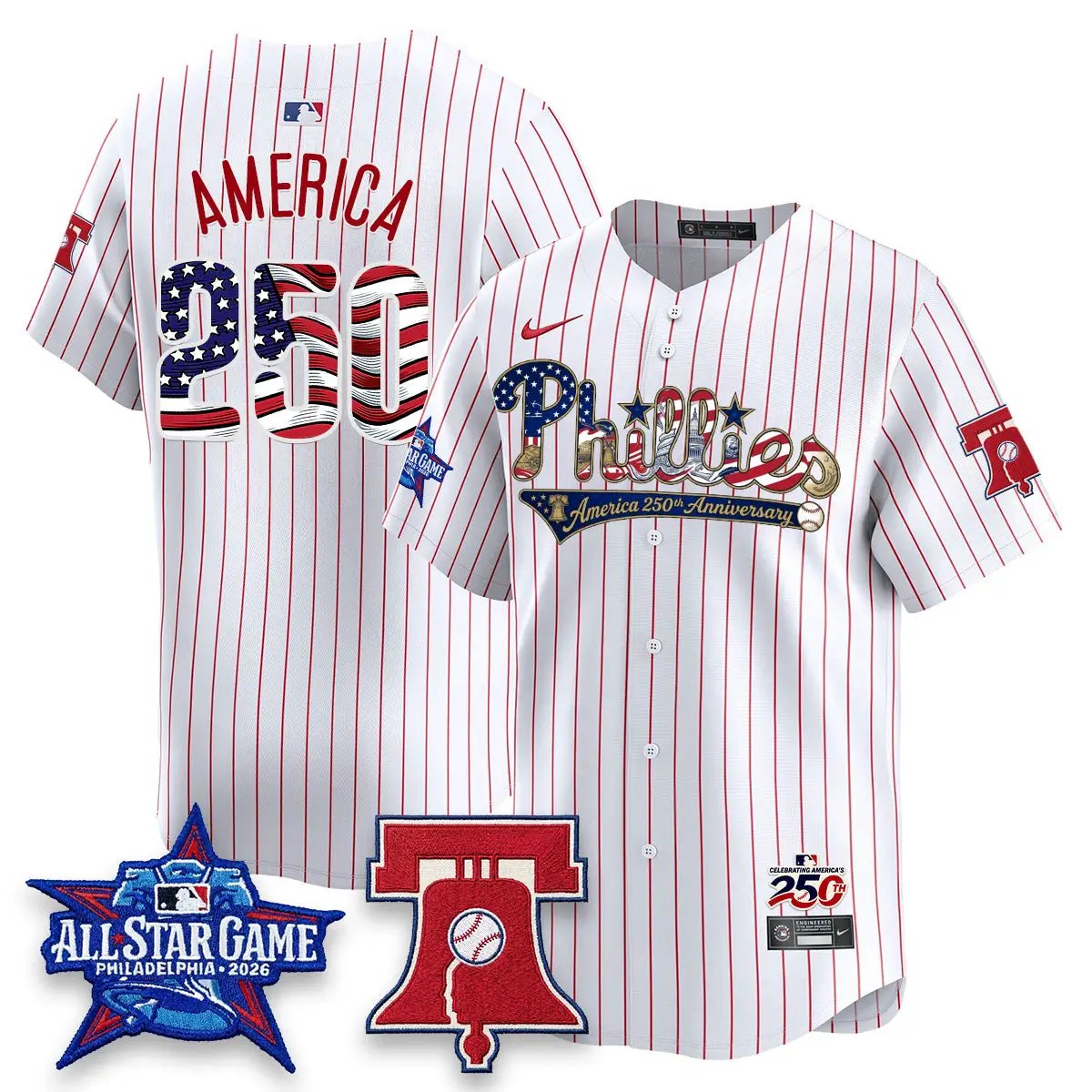 PHI 2026 USA 250 All Star Game Blue Edition - Stitched by Philadelphia Phillies