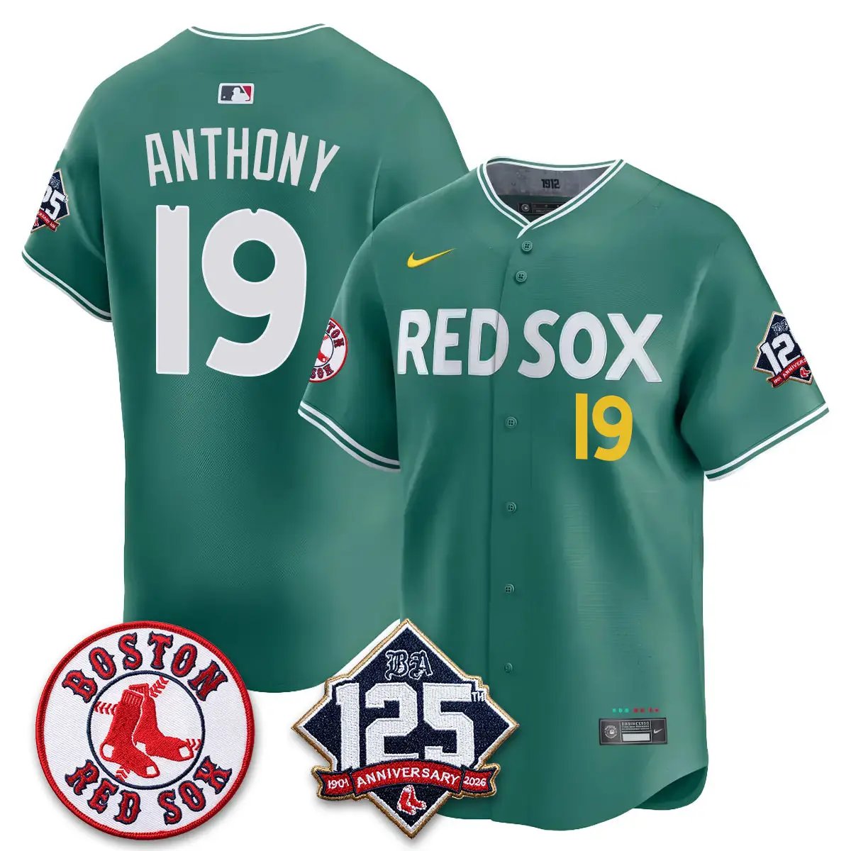 Boston Red Sox 125th Anniversary Patch Vapor Jersey - Stitched by Boston Red Sox