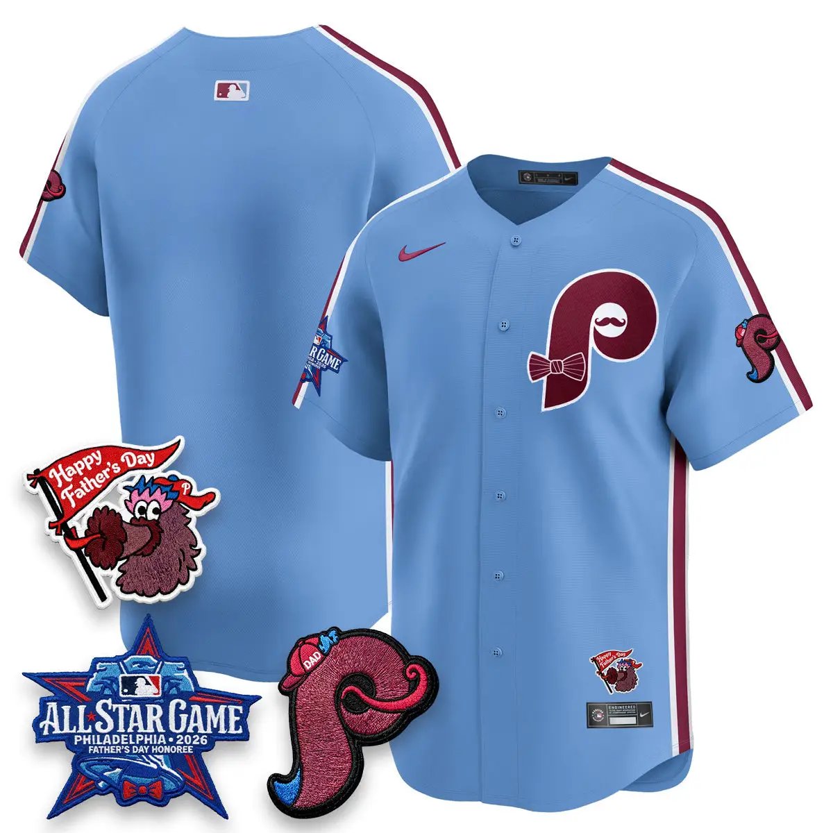 PHI Happy Father's Day Vapor Jersey - Stitched by Philadelphia Phillies
