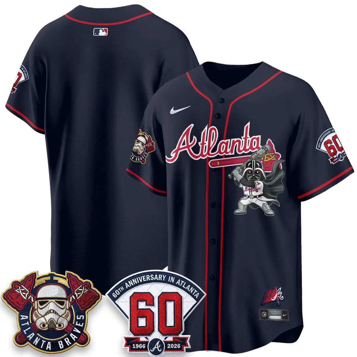 Atlanta Braves x SW Vapor Limited Jersey - Stitched by Atlanta Braves
