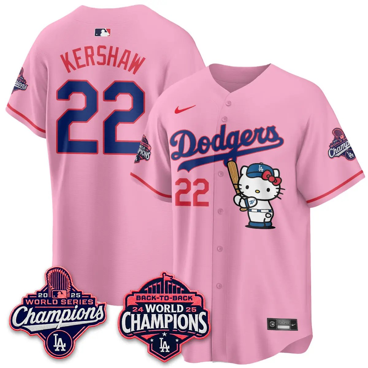 LAD x Hello Kitty Night 2026 Vapor Jersey - All Stitched by Los Angeles Dodgers