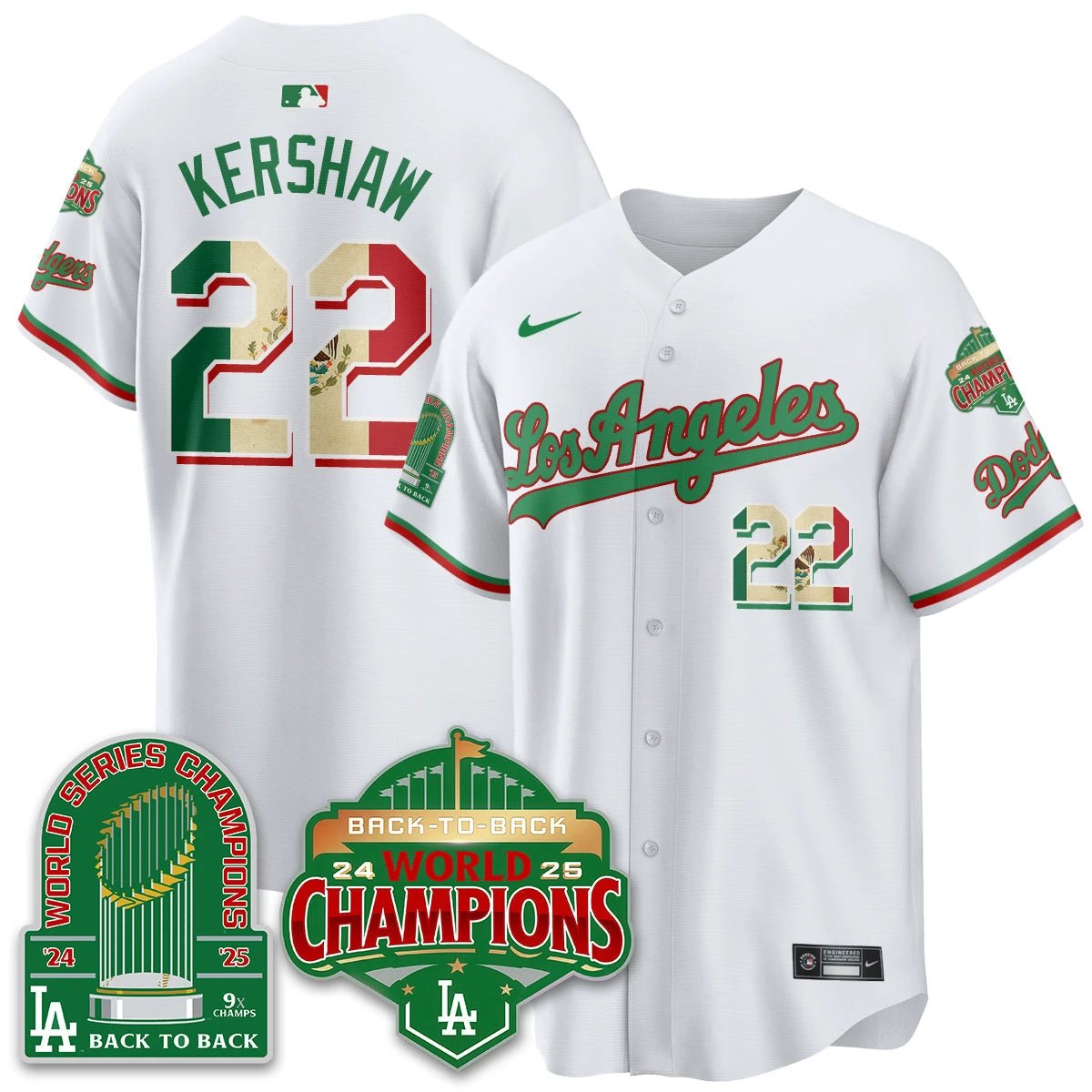 LAD Mexico Vapor Limited Jersey - 9x & B2B Champs - All Stitched by Los Angeles Dodgers