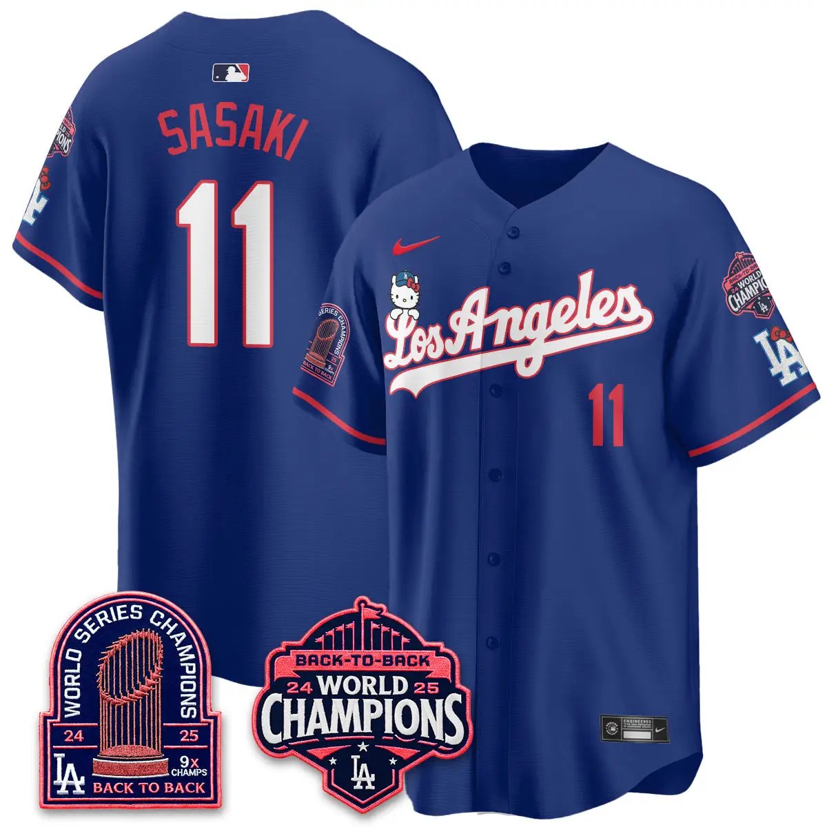 LAD x Hello Kitty Night 2026 Vapor Jersey - All Stitched - V2 by Los Angeles Dodgers