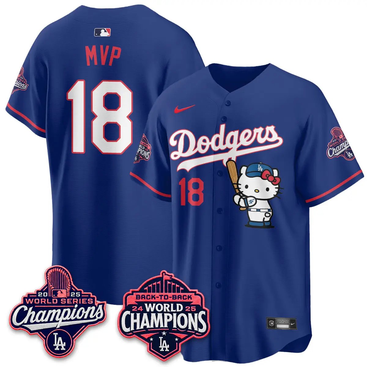 LAD x Hello Kitty Night 2026 Vapor Jersey - All Stitched by Los Angeles Dodgers