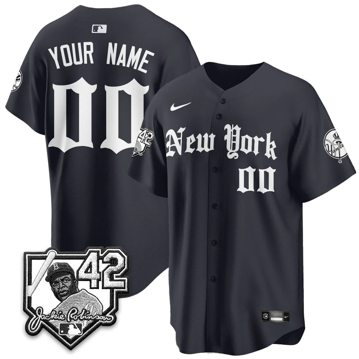 NYY 2026 Jackie Robinson Day Gothic Vapor Custom Limited Jersey - All Stitched by New York Yankees