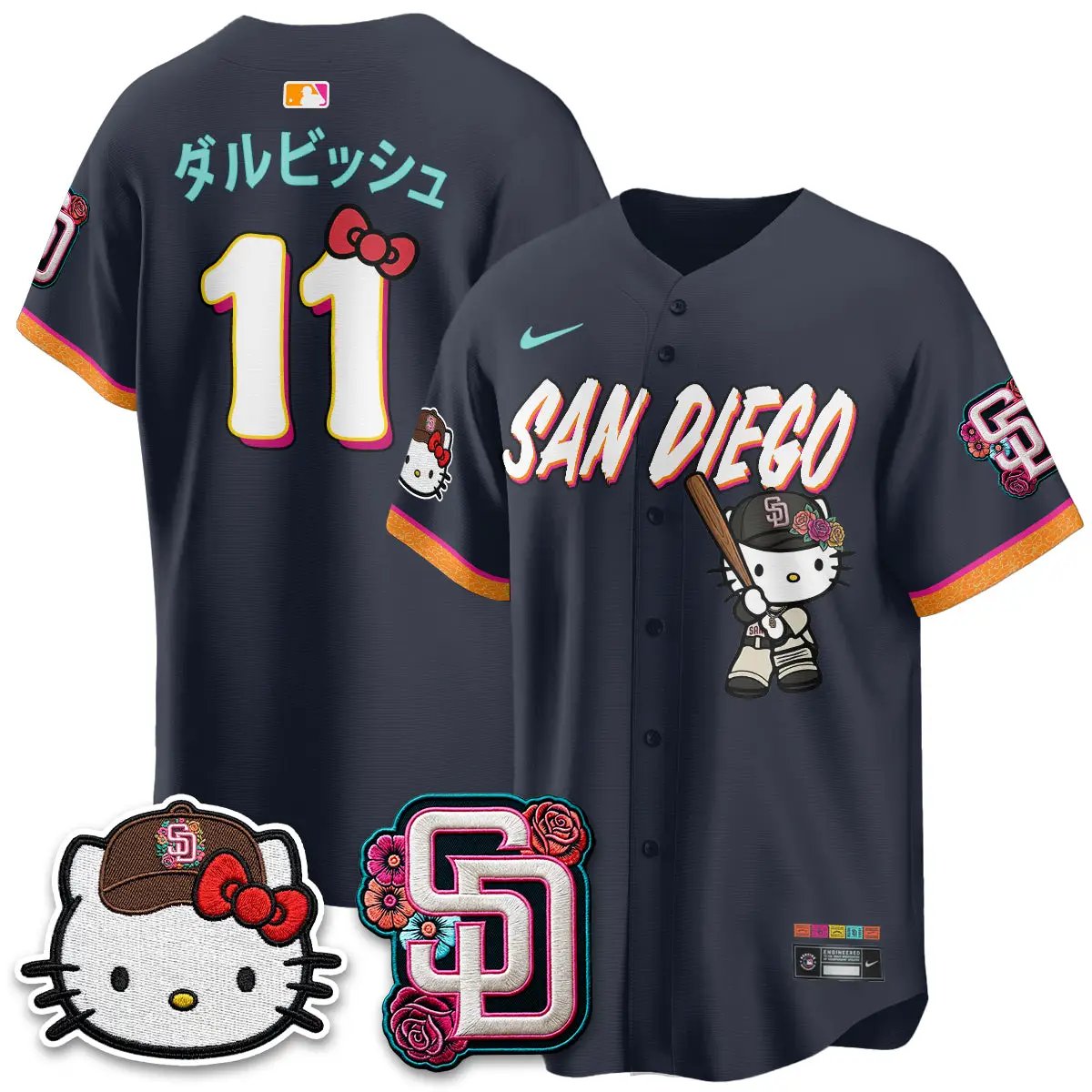 SD 2026 City Connect x Meow KT Vapor Limited Jersey - All Stitched by San Diego Padres