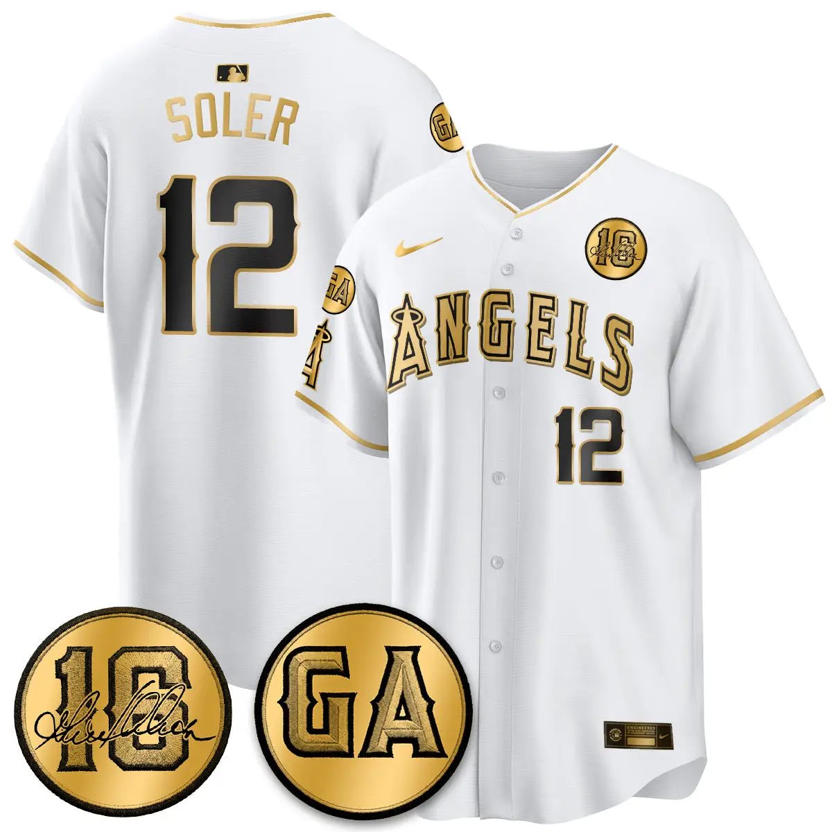 LAA Garret Anderson Tribute Patch Vapor Jersey - All Stitched V2 by Los Angeles Angels