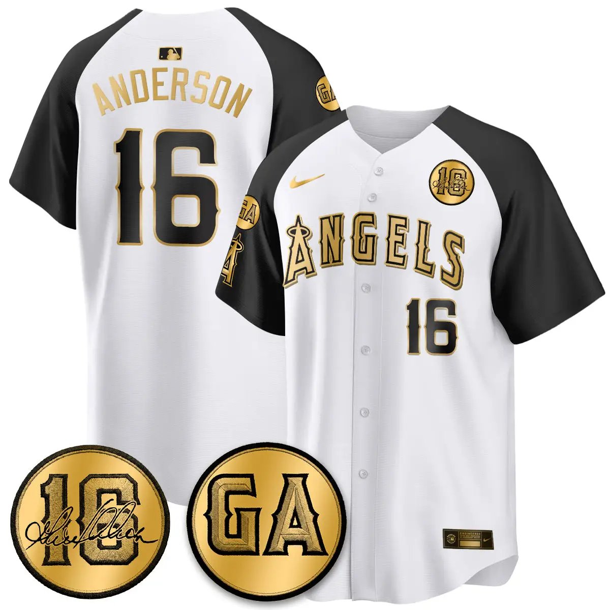 LAA Garret Anderson Tribute Patch Vapor Jersey - All Stitched V2 by Los Angeles Angels