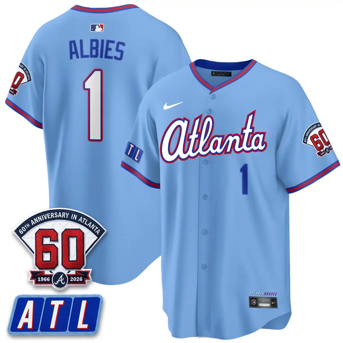 ATL 2026 60th Anniversary Vapor Limited Jersey - All Stitched by Atlanta Braves