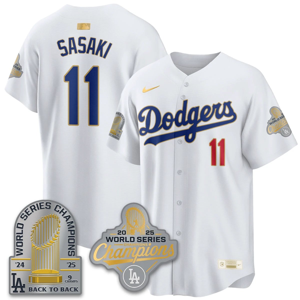 LAD Gold Collection Stadium Vapor Limited Jersey - 9x Champs - All Stitched by Los Angeles Dodgers