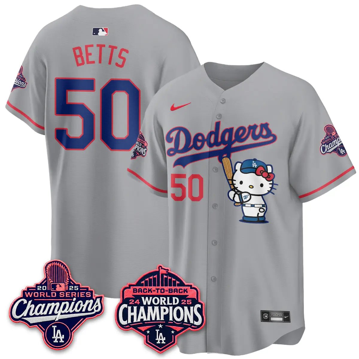 LAD x Hello Kitty Night 2026 Vapor Jersey - All Stitched by Los Angeles Dodgers