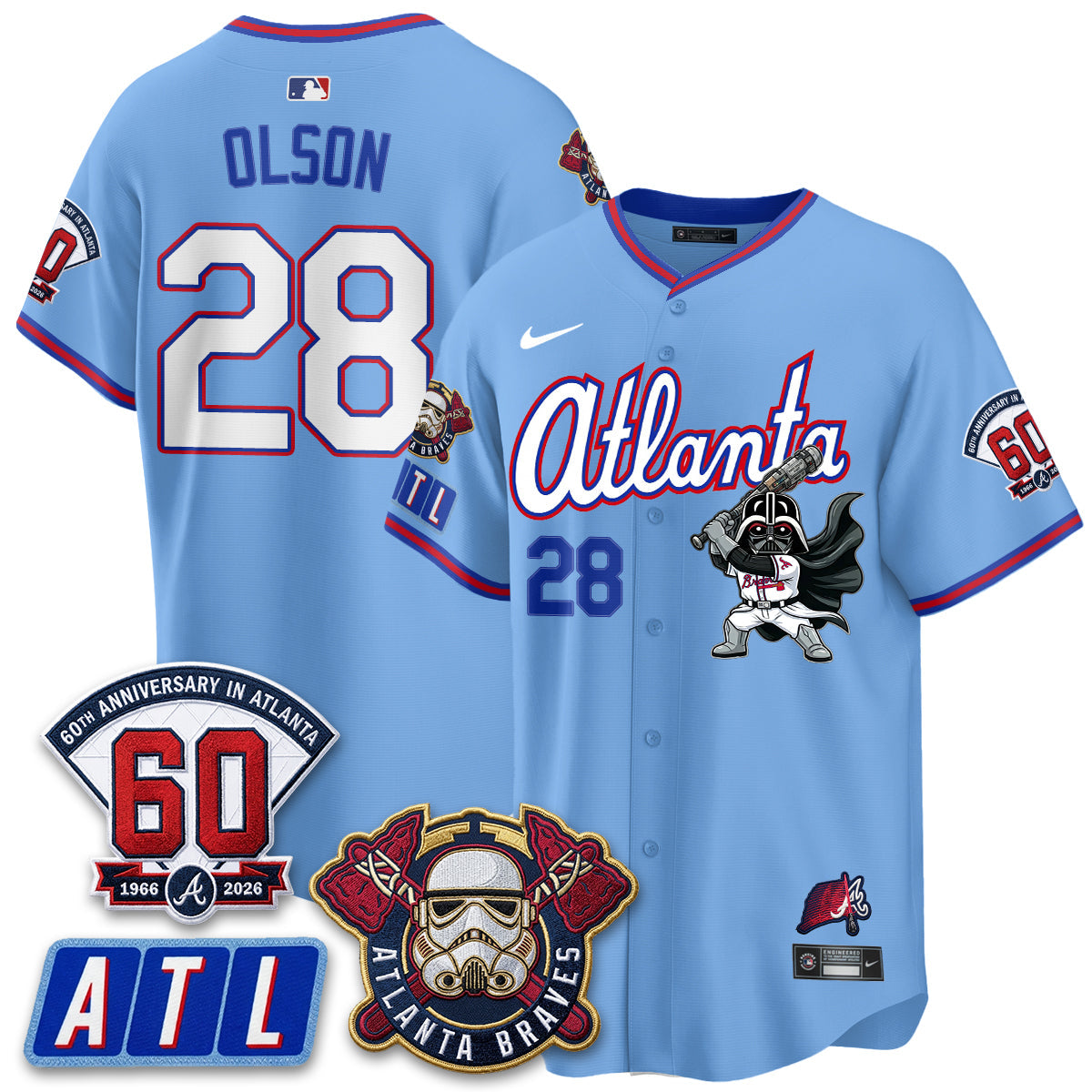 Atlanta Braves x SW Vapor Limited Jersey - Stitched by Atlanta Braves