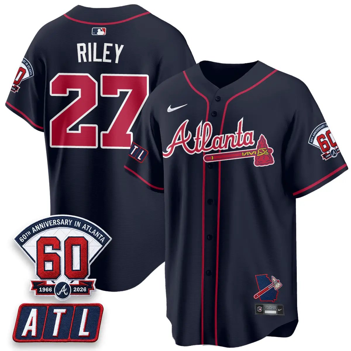 ATL 2026 60th Anniversary Vapor Limited Jersey - All Stitched by Atlanta Braves