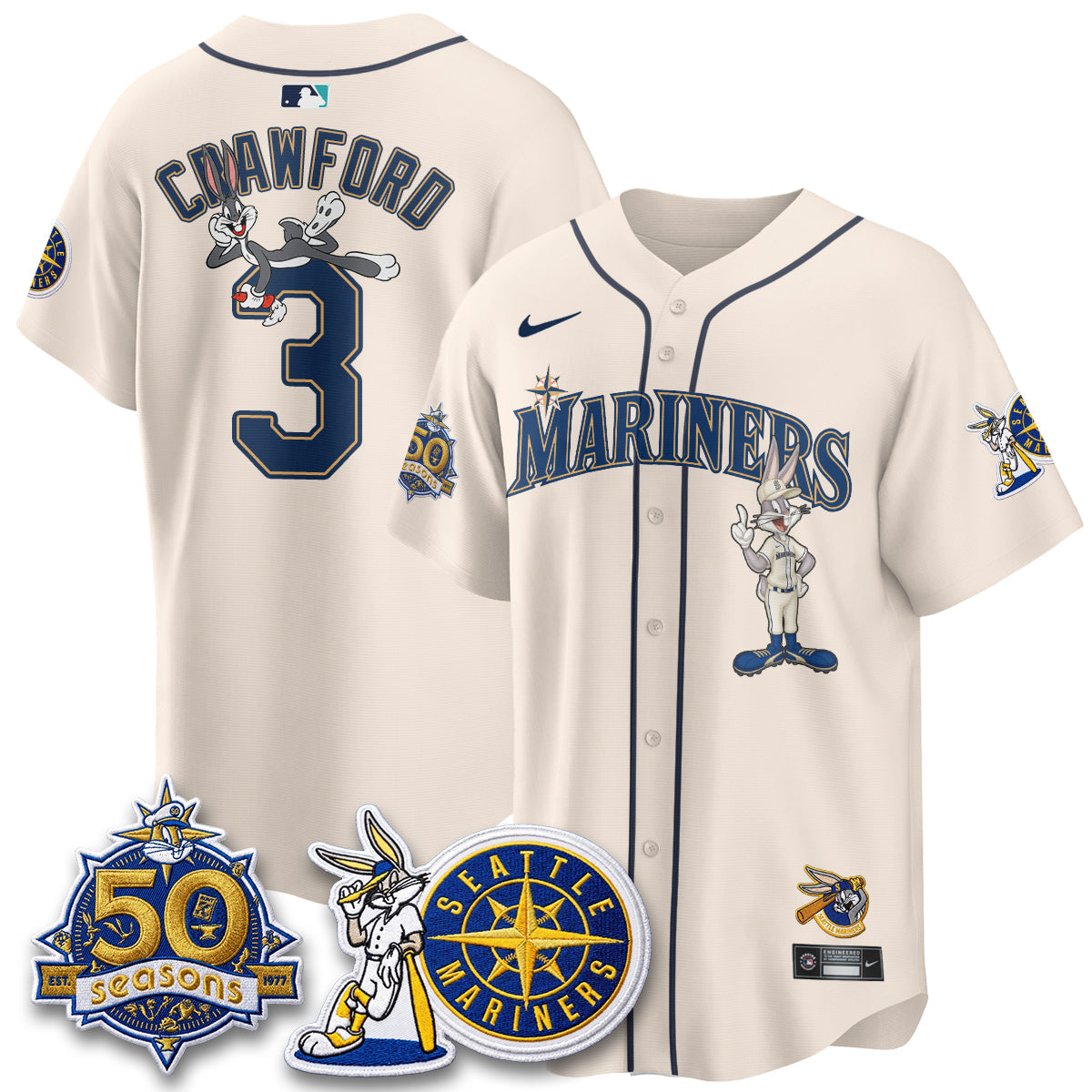 SEA x Bunny Vapor Premier Limited Jersey - Stitched by Seattle Mariners