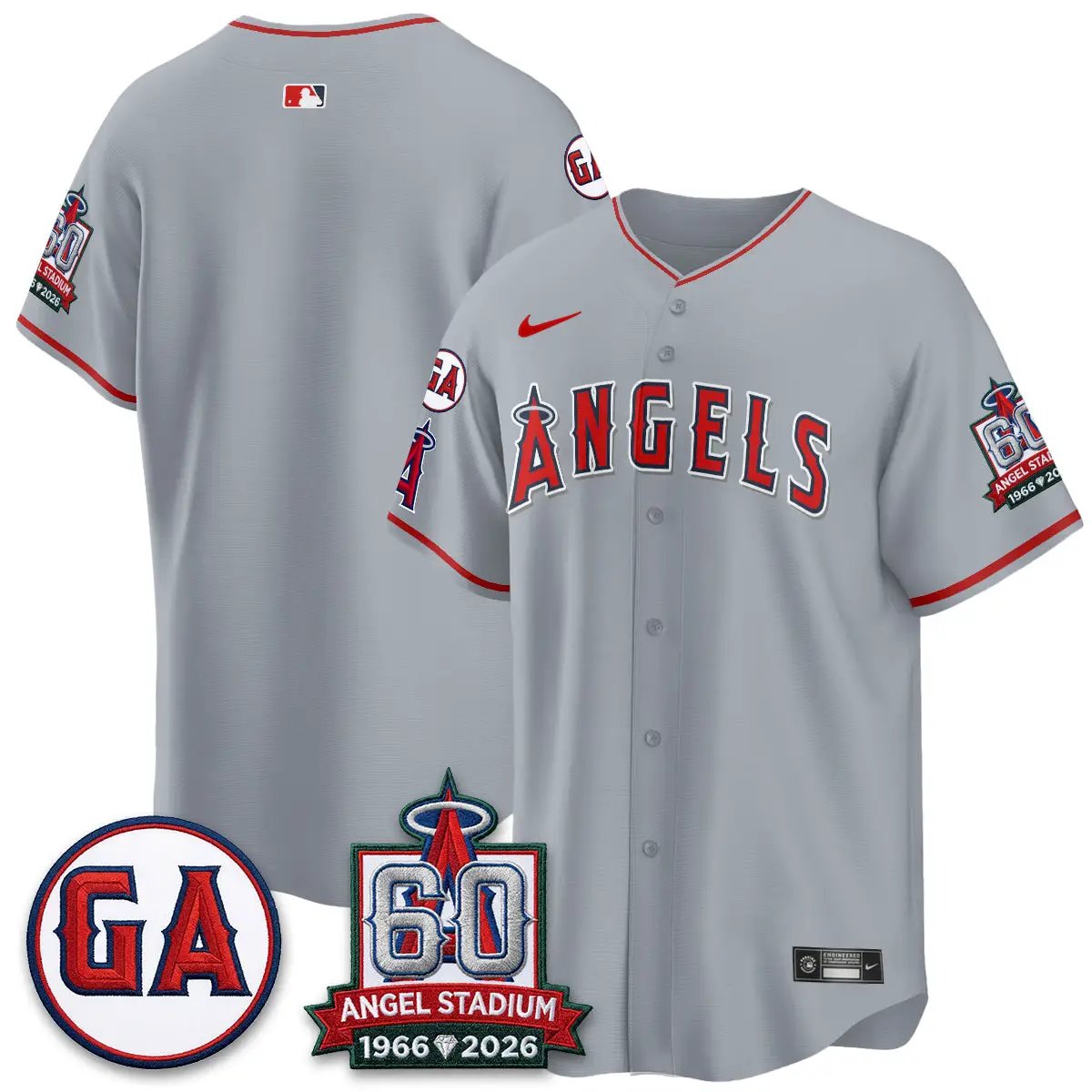LAA 60th Anniversary Vapor Jersey - All Stitched V3 by Los Angeles Angels