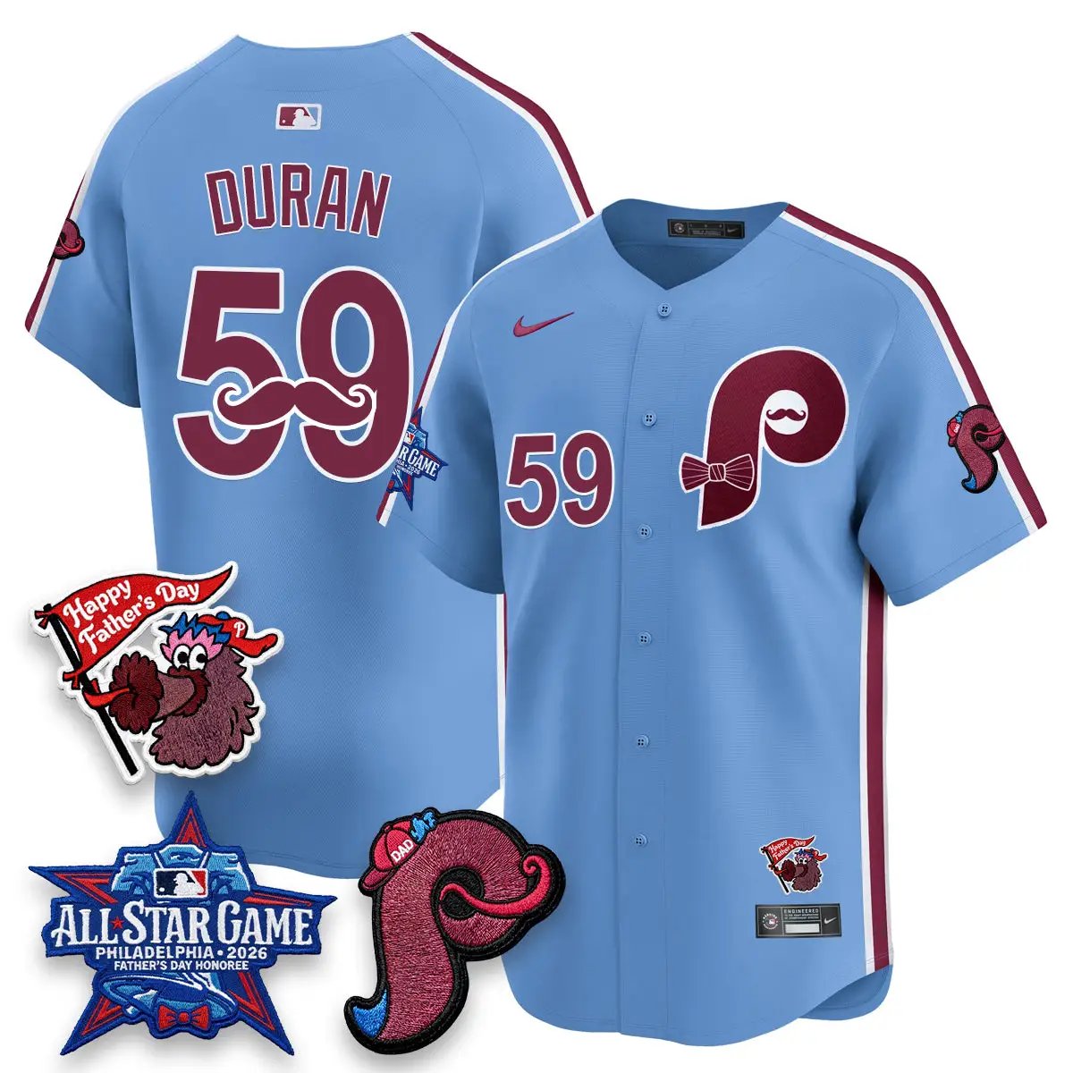 PHI Happy Father's Day Vapor Jersey - Stitched by Philadelphia Phillies