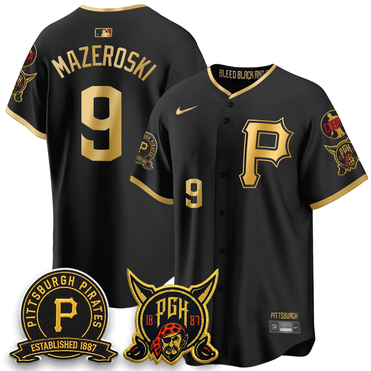 Pittsburgh Pirates Vapor Limited Jersey - Cobra & Est 1887 Patch - All Stitched by Pittsburgh Pirates