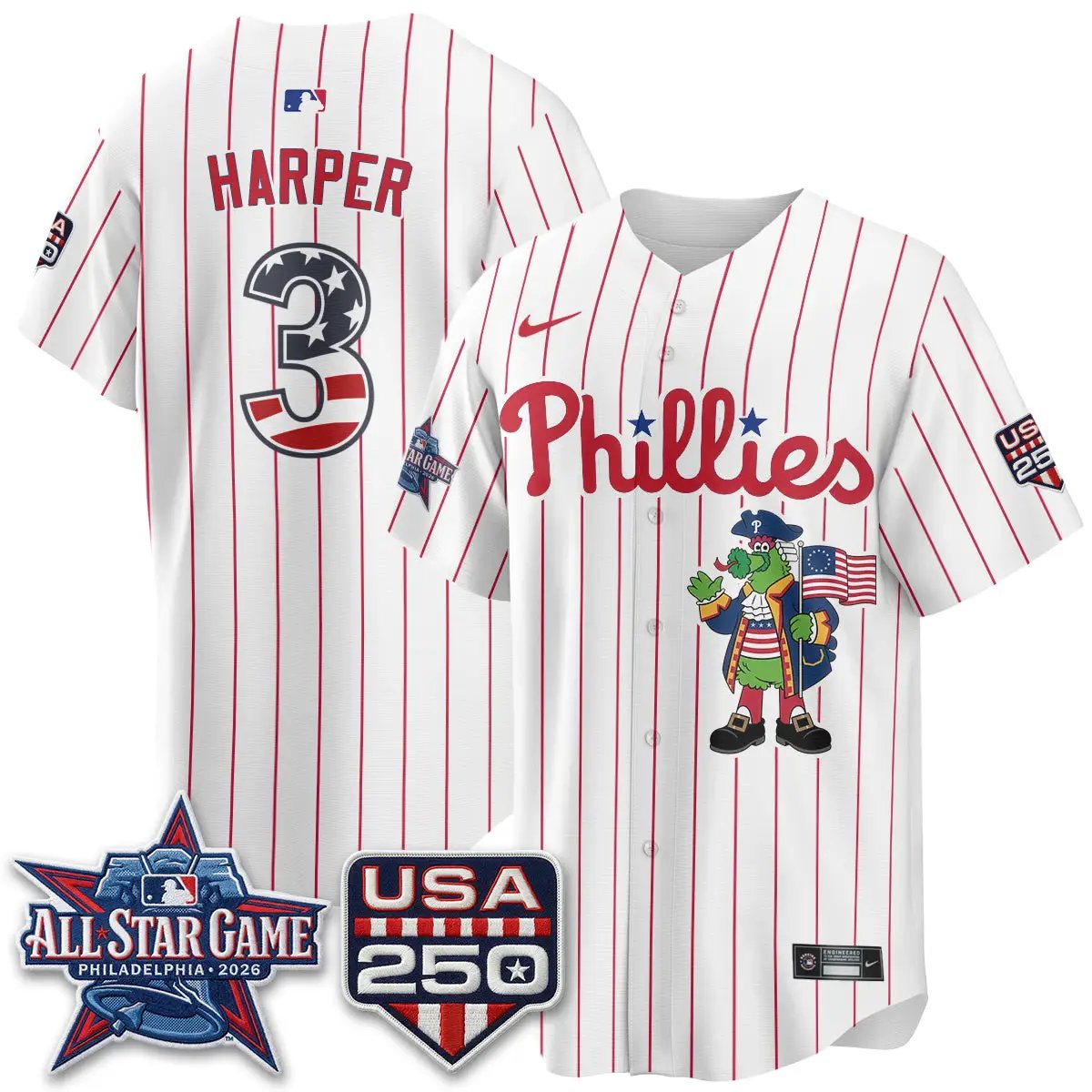 PHI 2026 All Star Phanatic Edition Vapor Jersey - Stitched by Philadelphia Phillies
