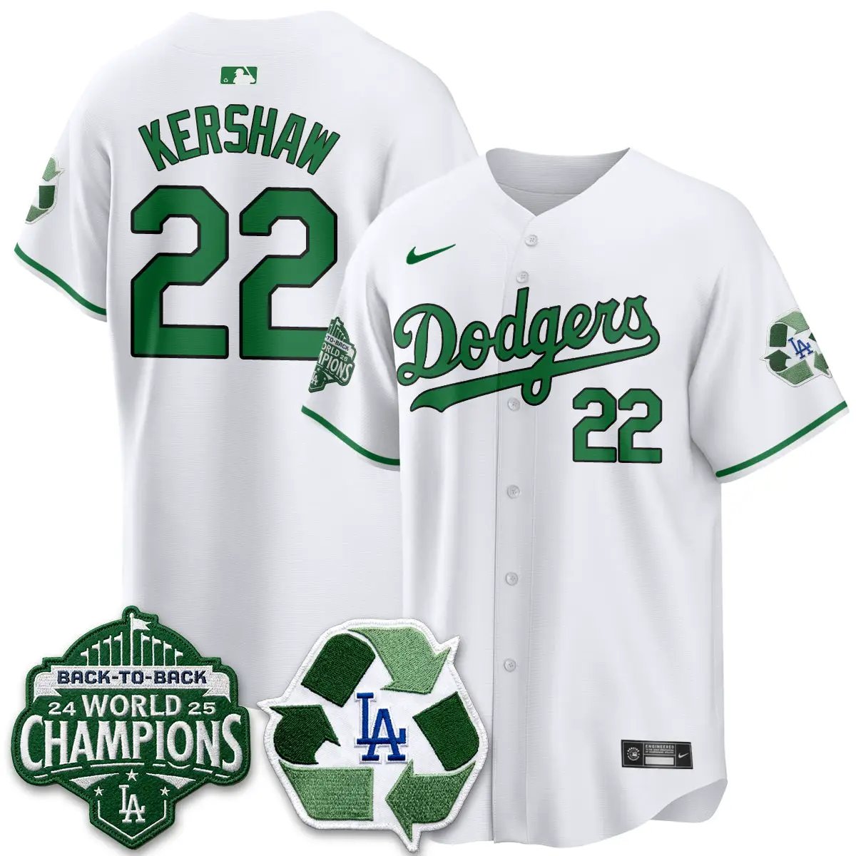 LAD Happy Earth Day Vapor Jersey -All Stitched by Los Angeles Dodgers