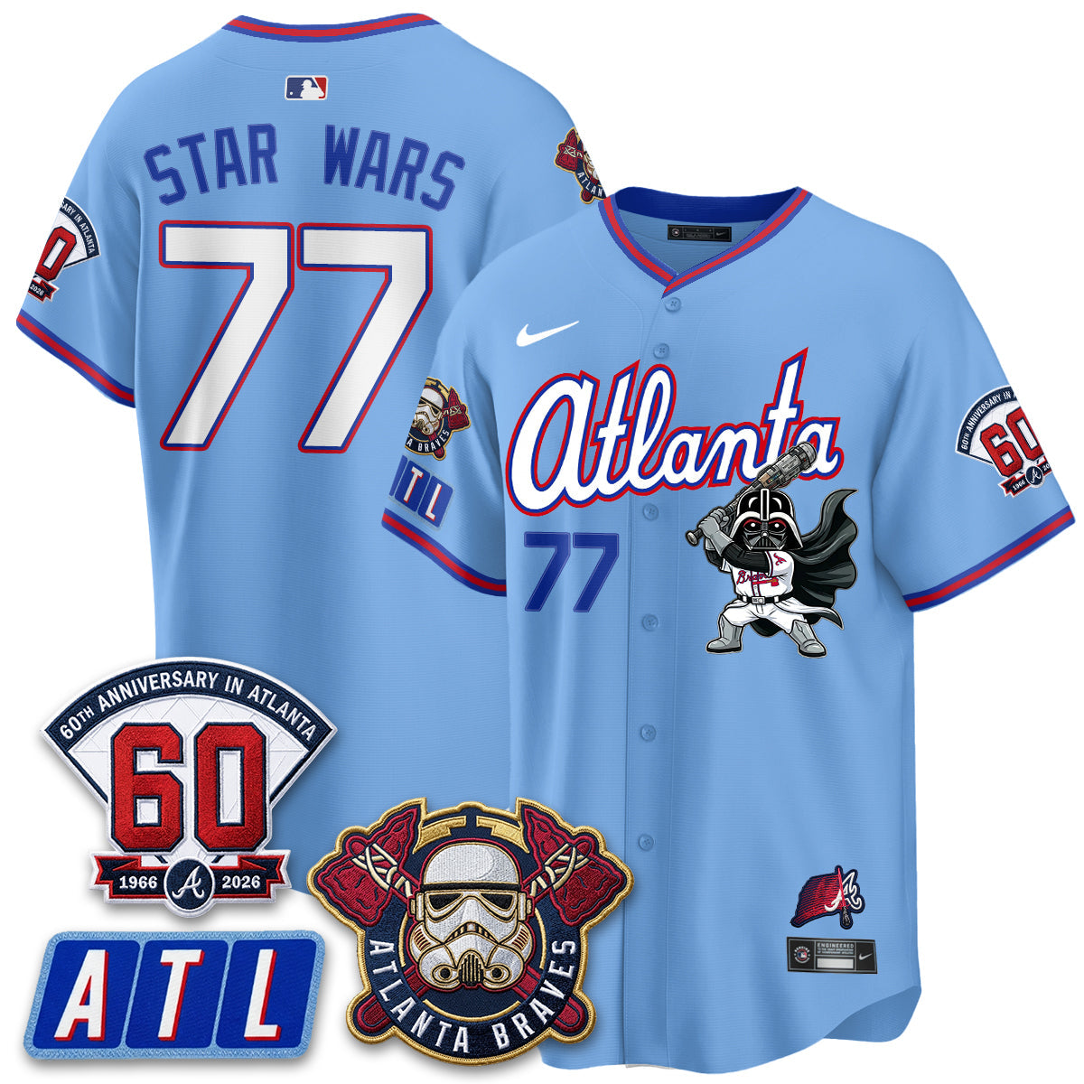 Atlanta Braves x SW Vapor Limited Jersey - Stitched by Atlanta Braves