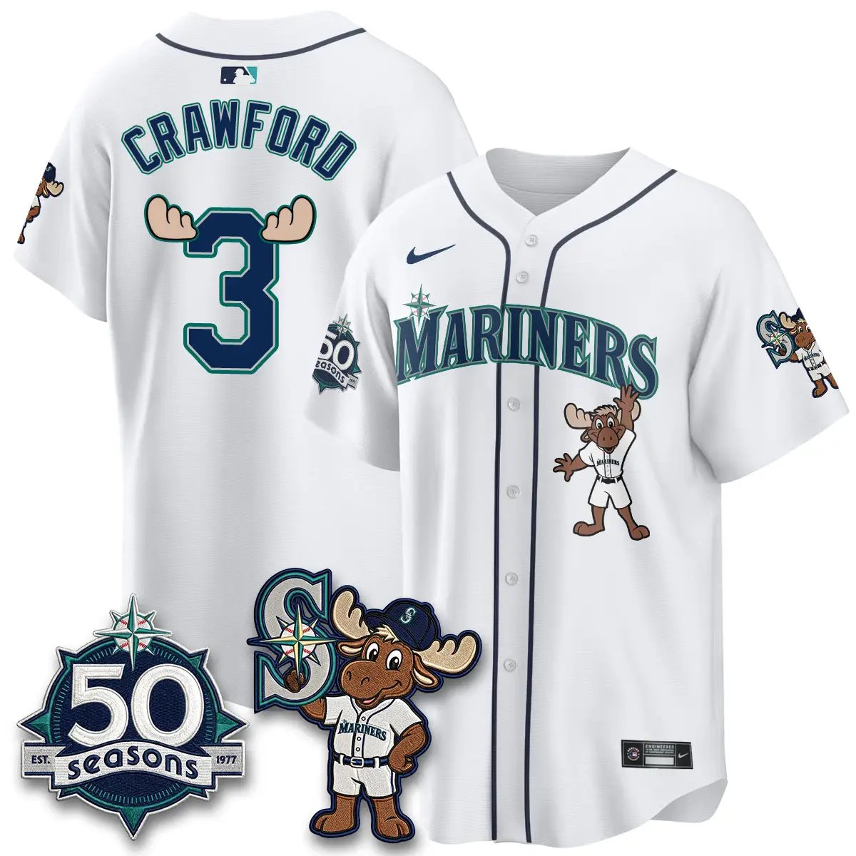SEA Mascot Jersey - All Stitched by Seattle Mariners