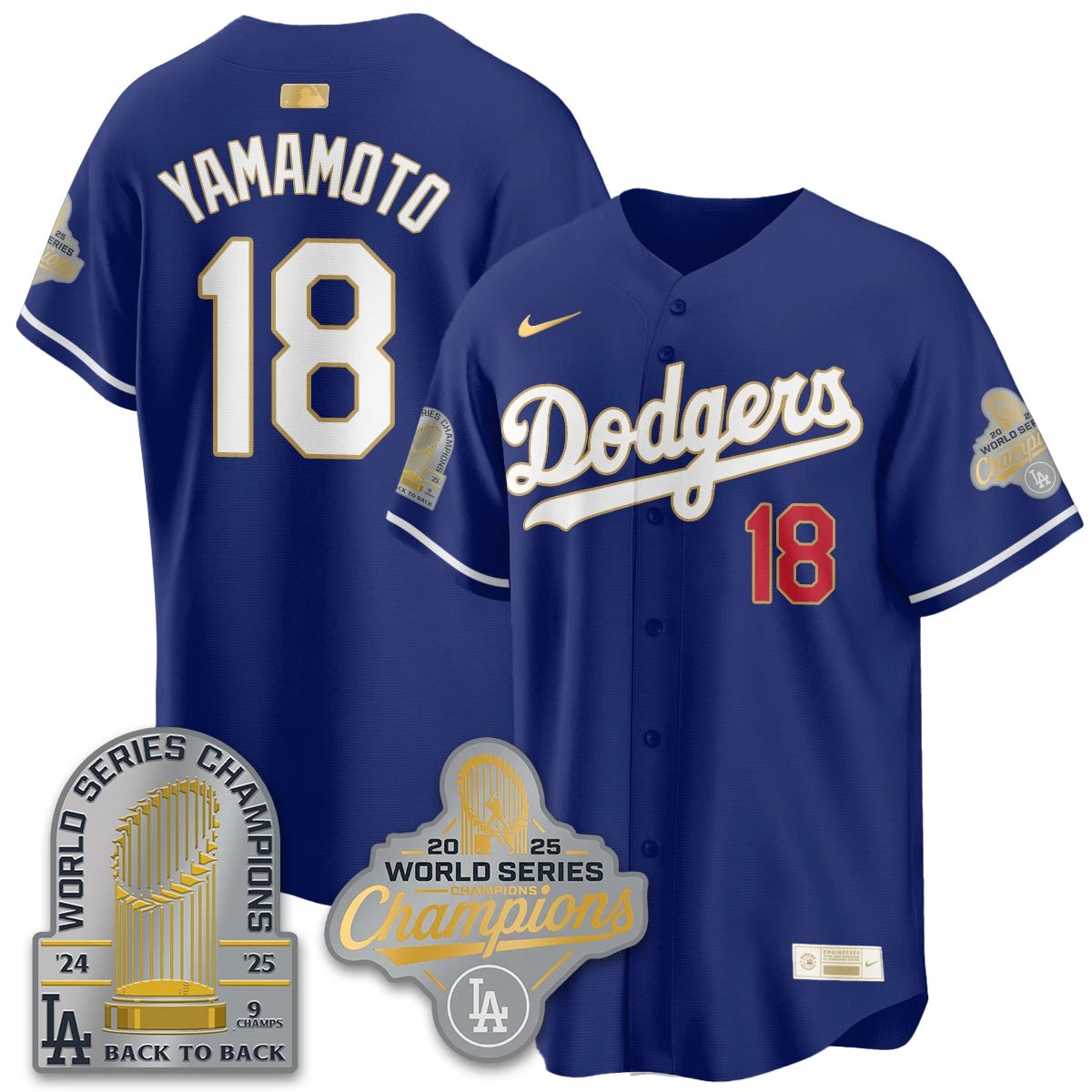 LAD Gold Collection Stadium Vapor Limited Jersey - 9x Champs - All Stitched by Los Angeles Dodgers