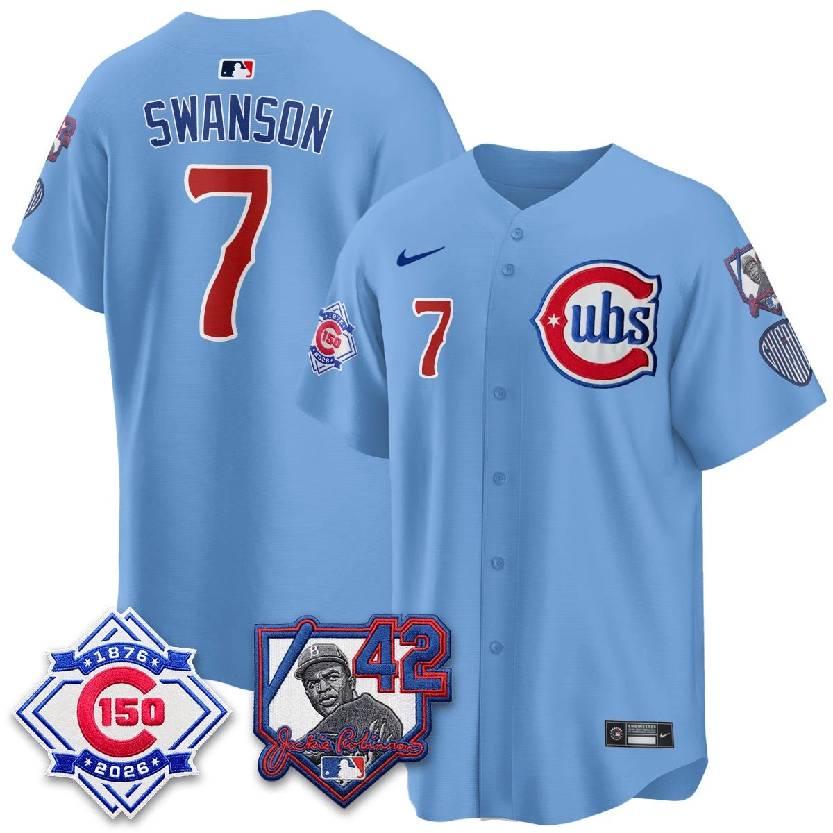 Chicago Cubs 150th Anniversary & Jackie Robinson Day Patch Vapor Premier Limited Jersey - All Stitched by Chicago Cubs