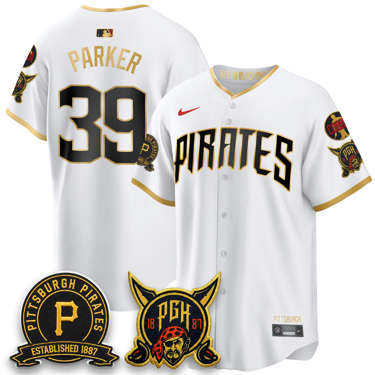 Pittsburgh Pirates Vapor Limited Jersey - Cobra & Est 1887 Patch - All Stitched by Pittsburgh Pirates