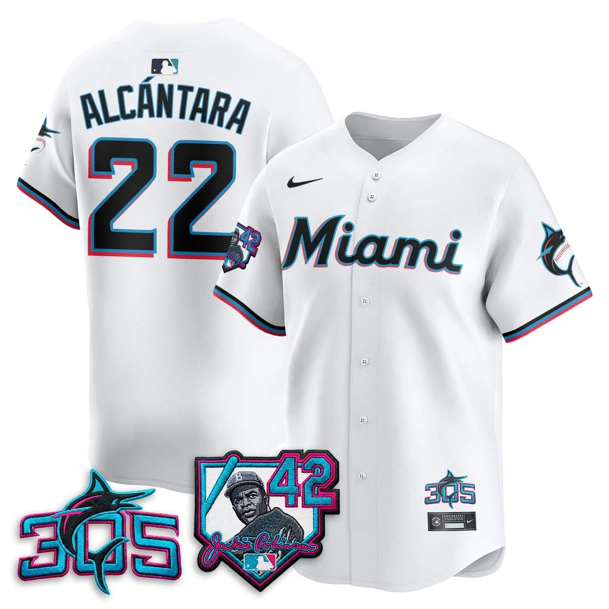 MIA 2026 Jackie Robinson New Era Vapor Limited Jersey - All Stitched by Miami Marlins