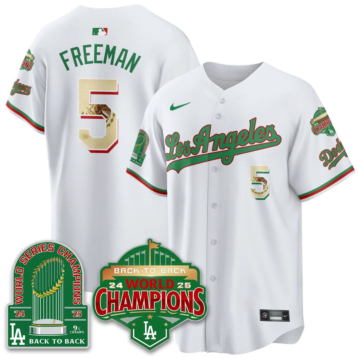 LAD Mexico Vapor Limited Jersey - 9x & B2B Champs - All Stitched by Los Angeles Dodgers