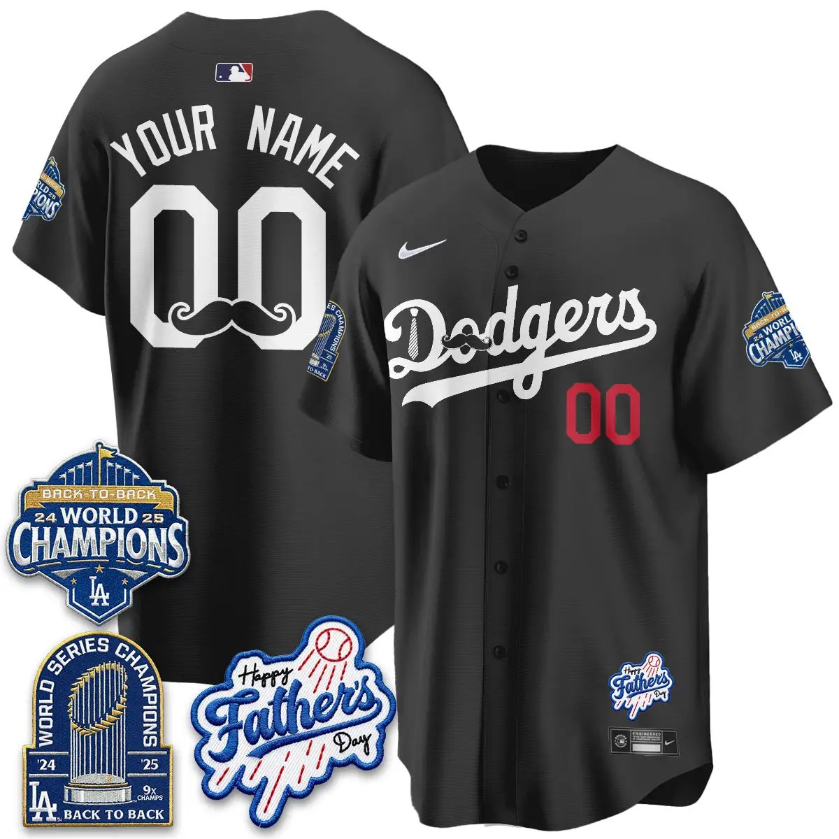 LAD Happy Father's Day 2026 Custom Jersey - Stitched by Los Angeles Dodgers
