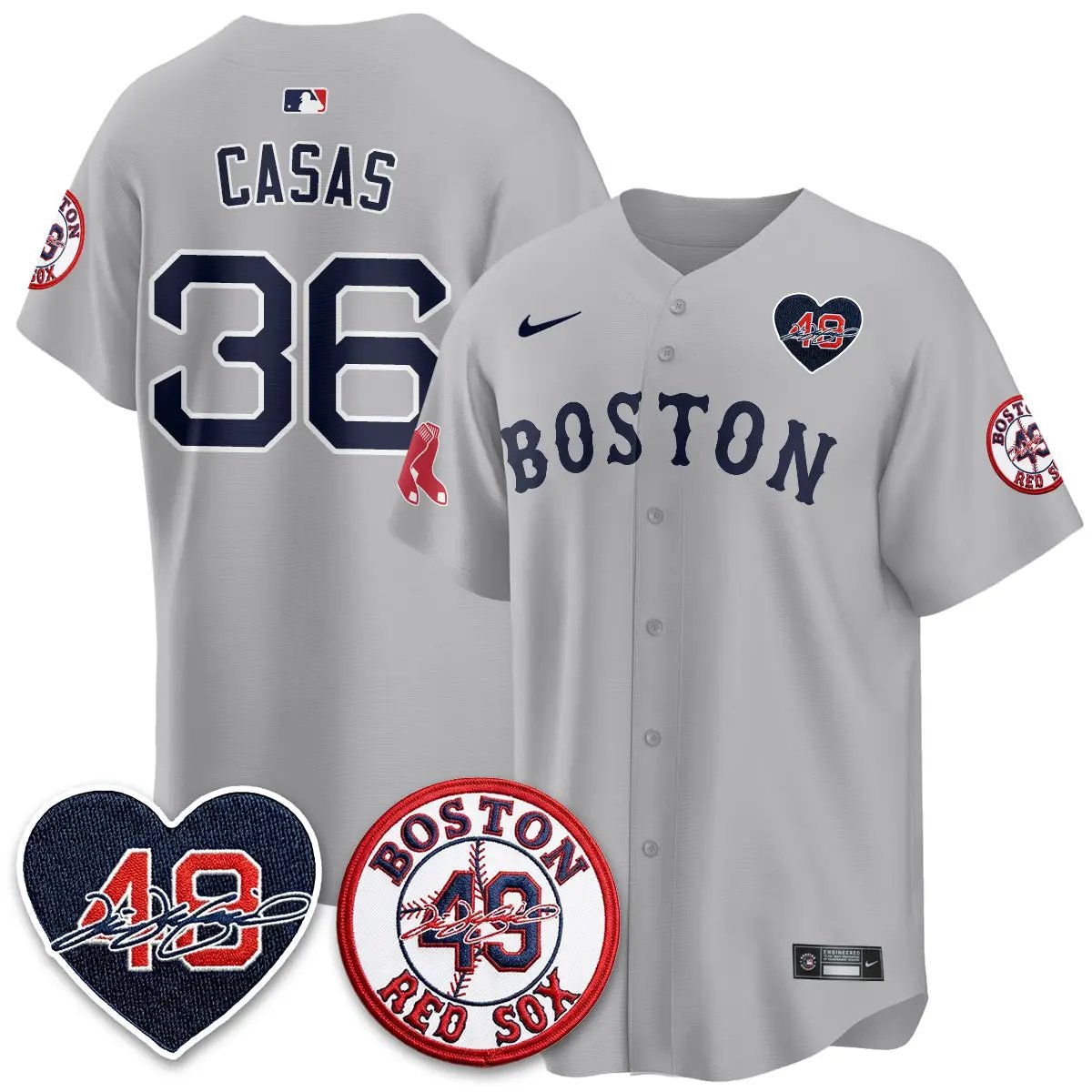 BOS Tim Wakefield Memorial Patch Vaper Premier Limited Red Jersey - All Stitched by Boston Red Sox