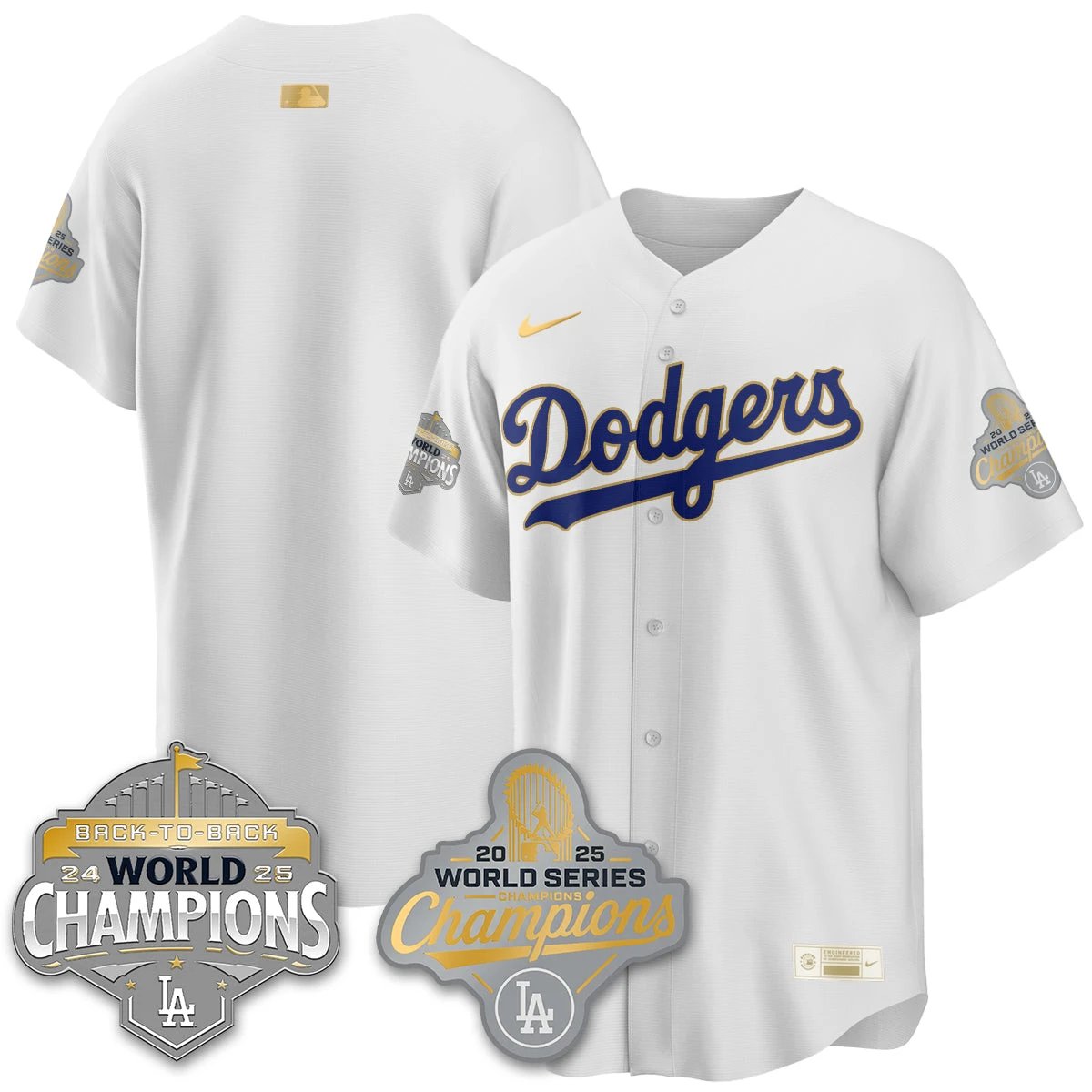 LAD Gold Collection Stadium Vapor Limited Jersey - B2B Champs - All Stitched by Dodgers