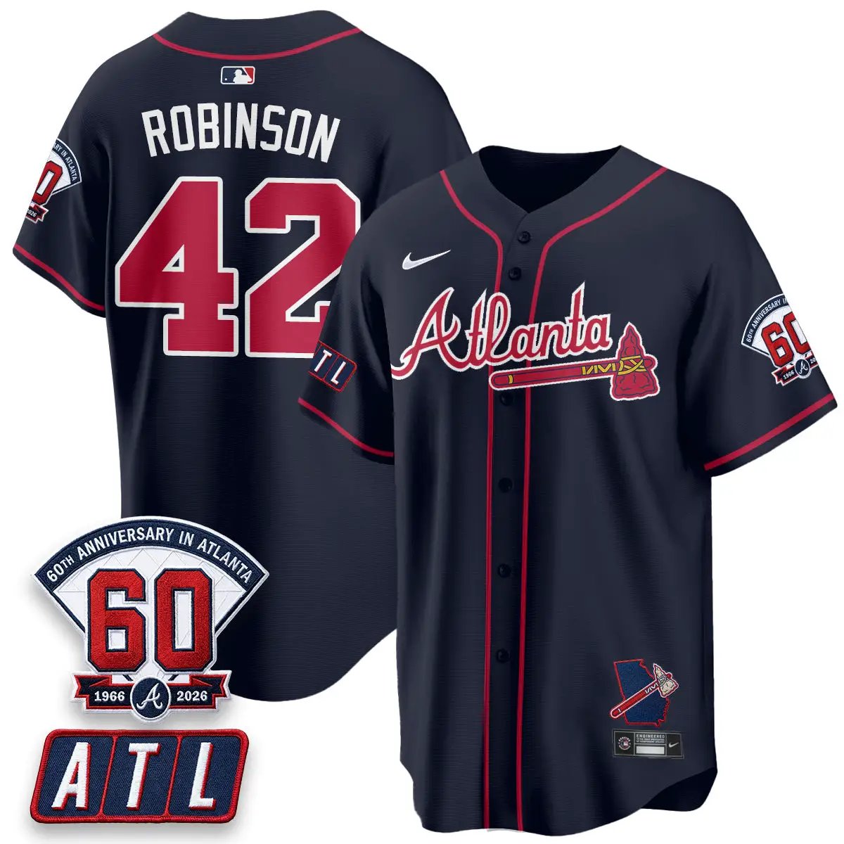 ATL 2026 60th Anniversary Vapor City Connect Limited Jersey - All Stitched by Atlanta Braves