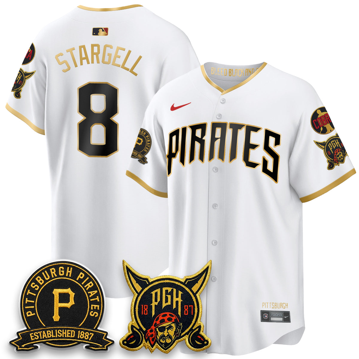 Pittsburgh Pirates Vapor Limited Jersey - Cobra & Est 1887 Patch - All Stitched by Pittsburgh Pirates
