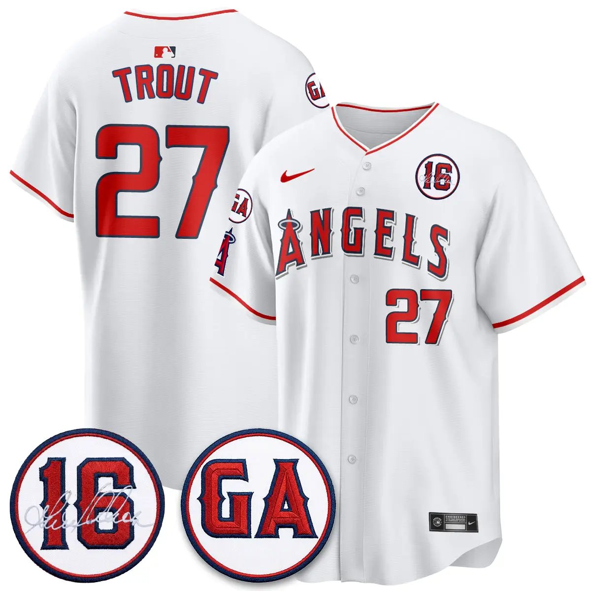 LAA Garret Anderson Tribute Patch Vapor Jersey - All Stitched V1 by Los Angeles Angels