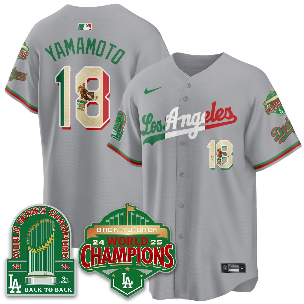 LAD Mexico Vapor Limited Jersey - 9x & B2B Champs - All Stitched by Los Angeles Dodgers