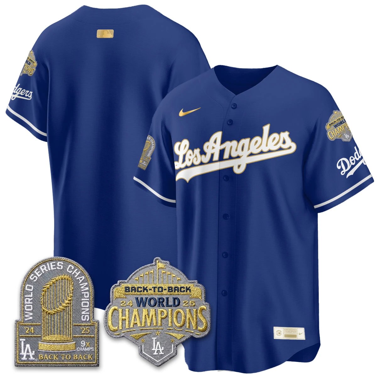 LAD Gold Collection Vapor Limited Jersey - 9x & B2B Champs - All Stitched by Los Angeles Dodgers