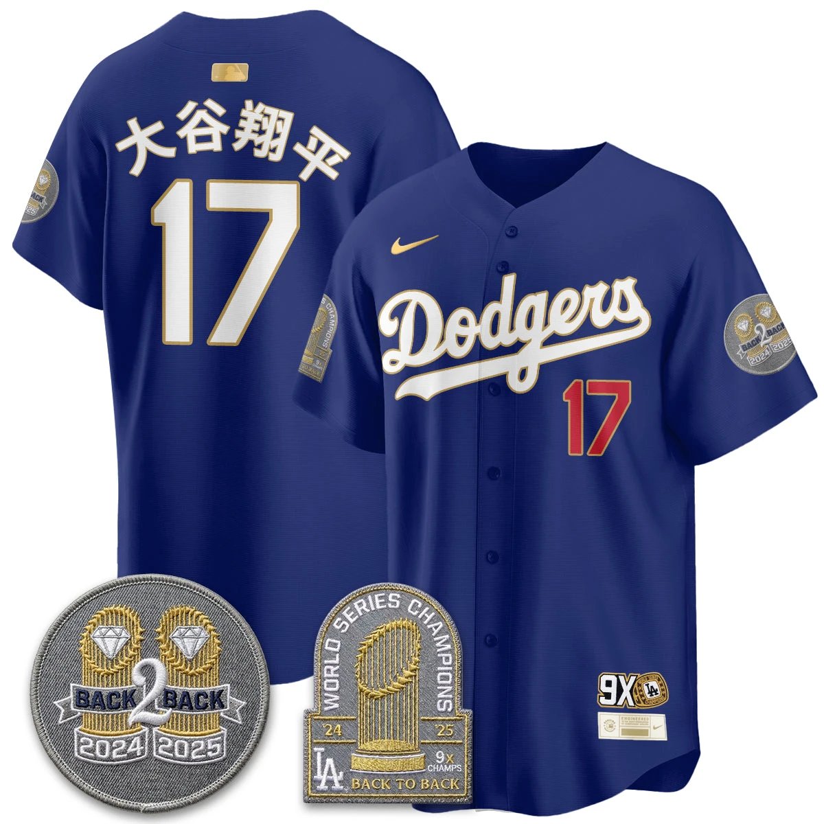 LAD Vapor Limited Jersey - Back to Back Champion - All Stitched by Los Angeles Dodgers